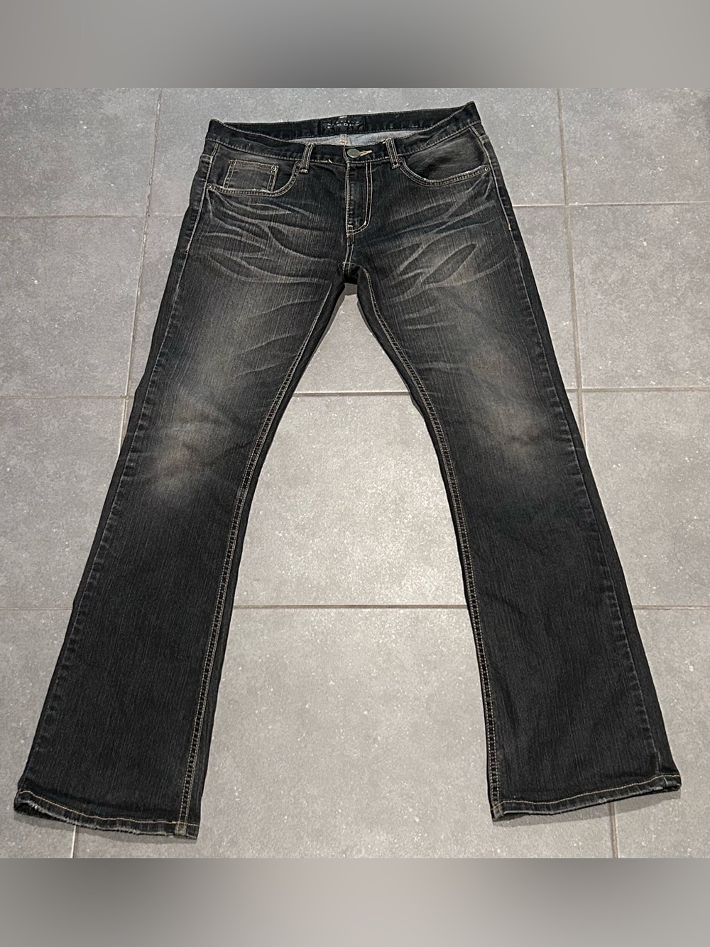 Monsieur Nicole Japanese Archive Distressed Black Jeans Whiskered 32x31.5 VTG